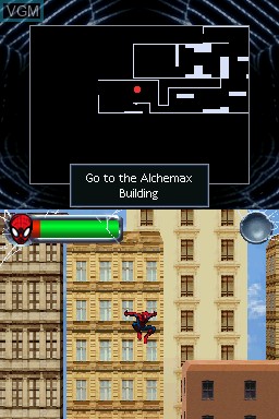 In-game screen of the game Spider-Man - Edge of Time on Nintendo DS