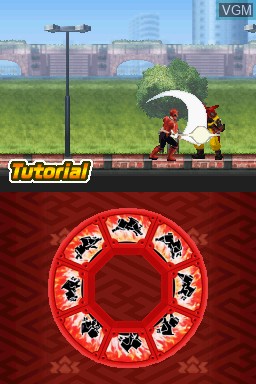 In-game screen of the game Power Rangers Samurai on Nintendo DS