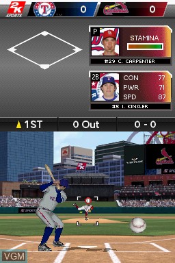 In-game screen of the game Major League Baseball 2K12 on Nintendo DS