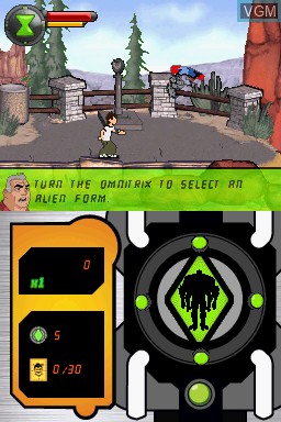 In-game screen of the game Ben 10 Triple Pack on Nintendo DS