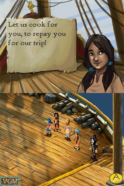 In-game screen of the game Captain Sabertooth and the Trials by Fire on Nintendo DS