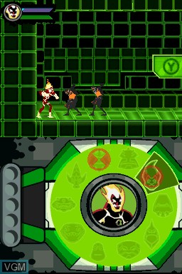 In-game screen of the game Ben 10 - Omniverse on Nintendo DS