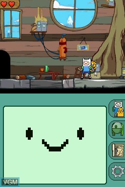 In-game screen of the game Adventure Time - Hey Ice King! Why'd You Steal Our Garbage?! on Nintendo DS