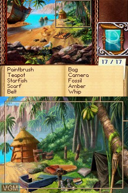 In-game screen of the game Mystery Quest - Curse of the Ancient Spirits on Nintendo DS