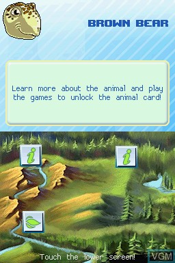 In-game screen of the game Animal Life - Eurasia on Nintendo DS