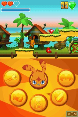 In-game screen of the game Moshi Monsters - Katsuma Unleashed on Nintendo DS