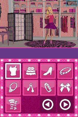 In-game screen of the game Barbie Dreamhouse Party on Nintendo DS