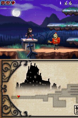 In-game screen of the game Hotel Transylvania on Nintendo DS