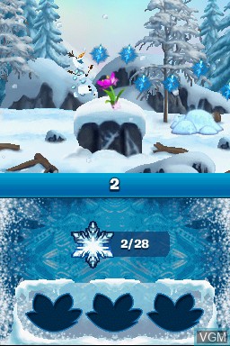 In-game screen of the game Frozen - Olaf's Quest on Nintendo DS