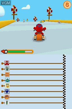 In-game screen of the game Pocoyo Racing on Nintendo DS