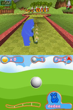 In-game screen of the game Gummy Bears Minigolf on Nintendo DS