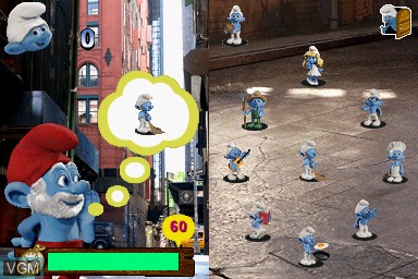 In-game screen of the game Smurfs Collection, The on Nintendo DS