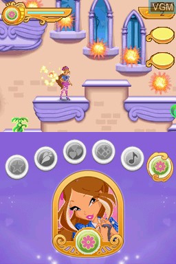 In-game screen of the game Winx Club - Saving Alfea on Nintendo DS