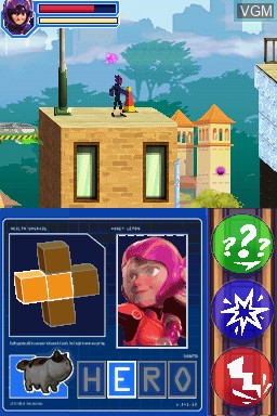 In-game screen of the game Nouveaux Héros, Les - Combat dans la Baie on Nintendo DS