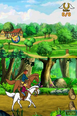In-game screen of the game Best of Bibi Und Tina - Die Grosse Schnitzeljagd + Das Grosse Unwetter on Nintendo DS