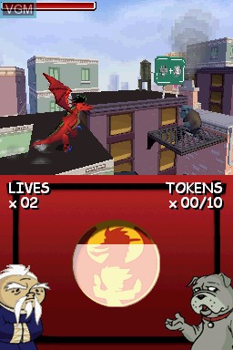In-game screen of the game American Dragon - Jake Long on Nintendo DS