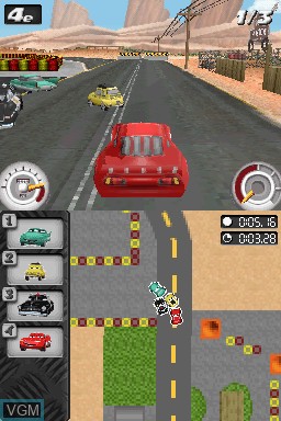 In-game screen of the game Cars Mater-National Championship on Nintendo DS