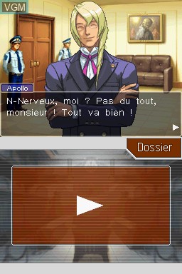 In-game screen of the game Apollo Justice - Ace Attorney on Nintendo DS