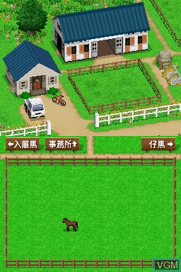 In-game screen of the game Derby Stallion DS on Nintendo DS