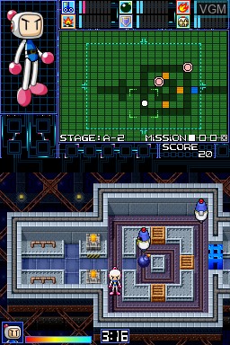 In-game screen of the game Bomberman 2 on Nintendo DS