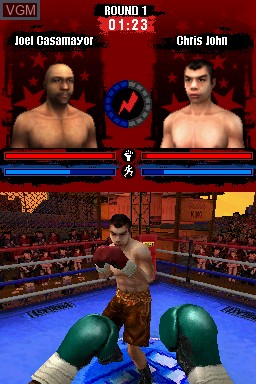 In-game screen of the game Don King Boxing on Nintendo DS