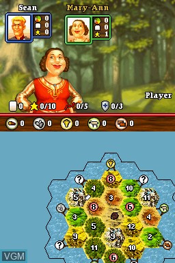 In-game screen of the game Catan - Die Erste Insel on Nintendo DS