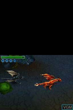 In-game screen of the game Combate de Gigantes - Dragones on Nintendo DS