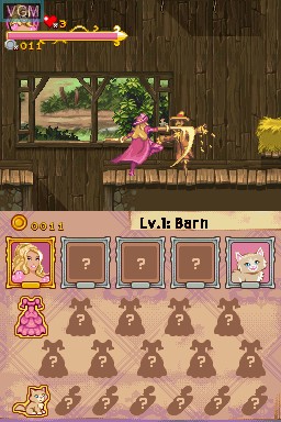 In-game screen of the game Barbie and the Three Musketeers on Nintendo DS