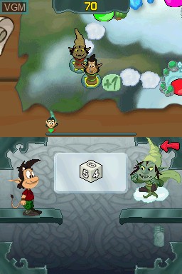 In-game screen of the game Hugo - Kampen om Krystalkortet on Nintendo DS