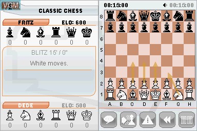 In-game screen of the game Fritz Chess on Nintendo DS