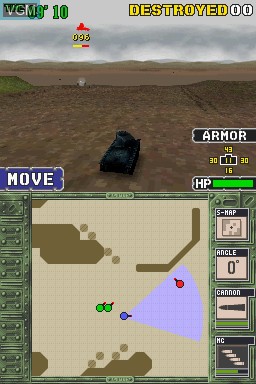 In-game screen of the game Heavy Armor Brigade on Nintendo DS