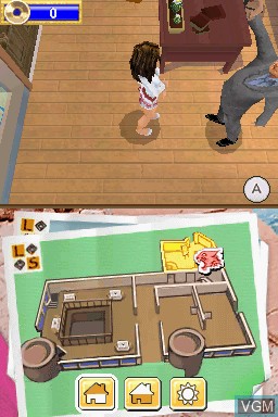 In-game screen of the game High School Musical 2 - Work This Out! on Nintendo DS