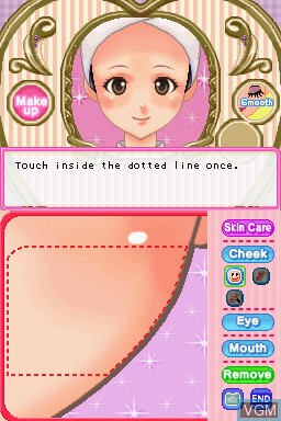 In-game screen of the game Imagine - Makeup Artist on Nintendo DS