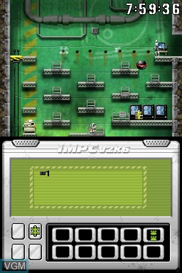 In-game screen of the game Impossible Mission on Nintendo DS