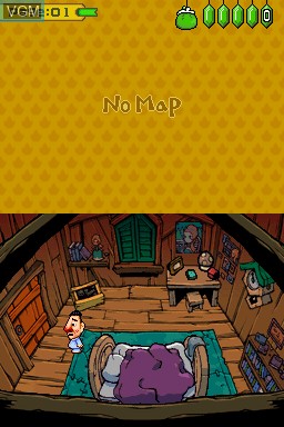 In-game screen of the game Irozuki Tingle no Koi no Balloon Trip on Nintendo DS