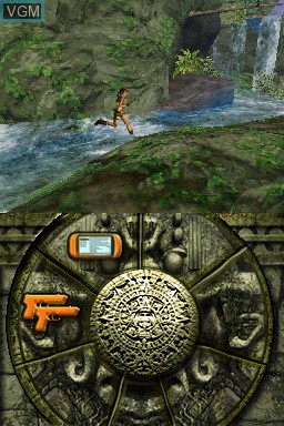 In-game screen of the game Tomb Raider - Legend on Nintendo DS