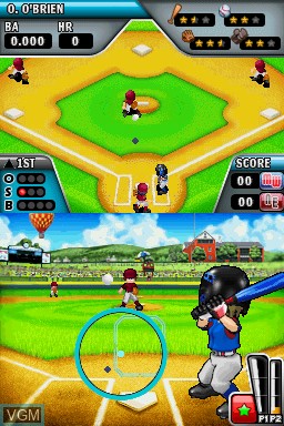 In-game screen of the game Little League World Series Baseball 2009 on Nintendo DS