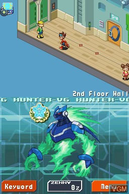 In-game screen of the game Mega Man Star Force 3 - Red Joker on Nintendo DS