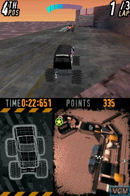 In-game screen of the game Monster Jam on Nintendo DS