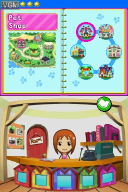 In-game screen of the game My Pet Shop on Nintendo DS