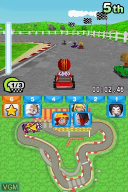 In-game screen of the game MySims Racing on Nintendo DS