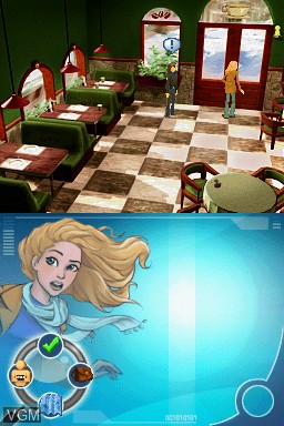 In-game screen of the game Nancy Drew - The Mystery of the Clue Bender Society on Nintendo DS
