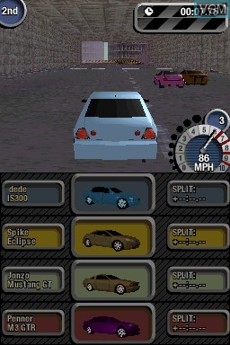 In-game screen of the game Need for Speed - Most Wanted on Nintendo DS