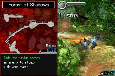 In-game screen of the game Ninja Gaiden - Dragon Sword on Nintendo DS