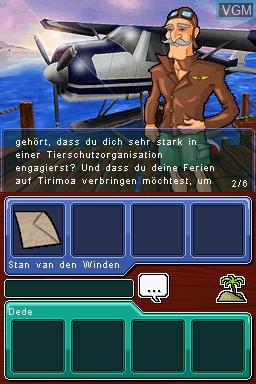 In-game screen of the game Schatz der Delfine, Der on Nintendo DS