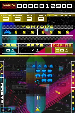 In-game screen of the game Space Invaders Extreme on Nintendo DS