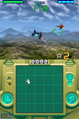 In-game screen of the game Star Fox Command on Nintendo DS