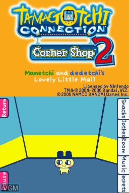 In-game screen of the game Tamagotchi Connection - Corner Shop 2 on Nintendo DS