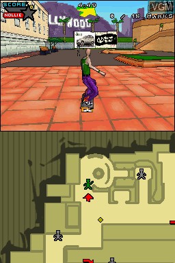 In-game screen of the game Tony Hawk's American Sk8land on Nintendo DS