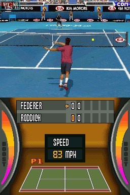 In-game screen of the game Top Spin 3 on Nintendo DS